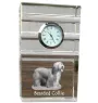 Bearded Collie - Glasuhr mit Foto, Foto eines Hundes im Kristall, personalisierte Tischuhr für das Büro der Marke Art-Dog