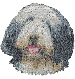 Collie Barbu, Bearded collie, Parfois appelé colley barbu - écusson en forme de chien, patch brodé, décoration unique pour sac à dos de la marque Art-Dog