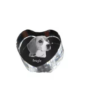 Beagle - une photo de chien dans un cristal, un cœur en cristal, un cadre photo exceptionnel de la marque Art-Dog
