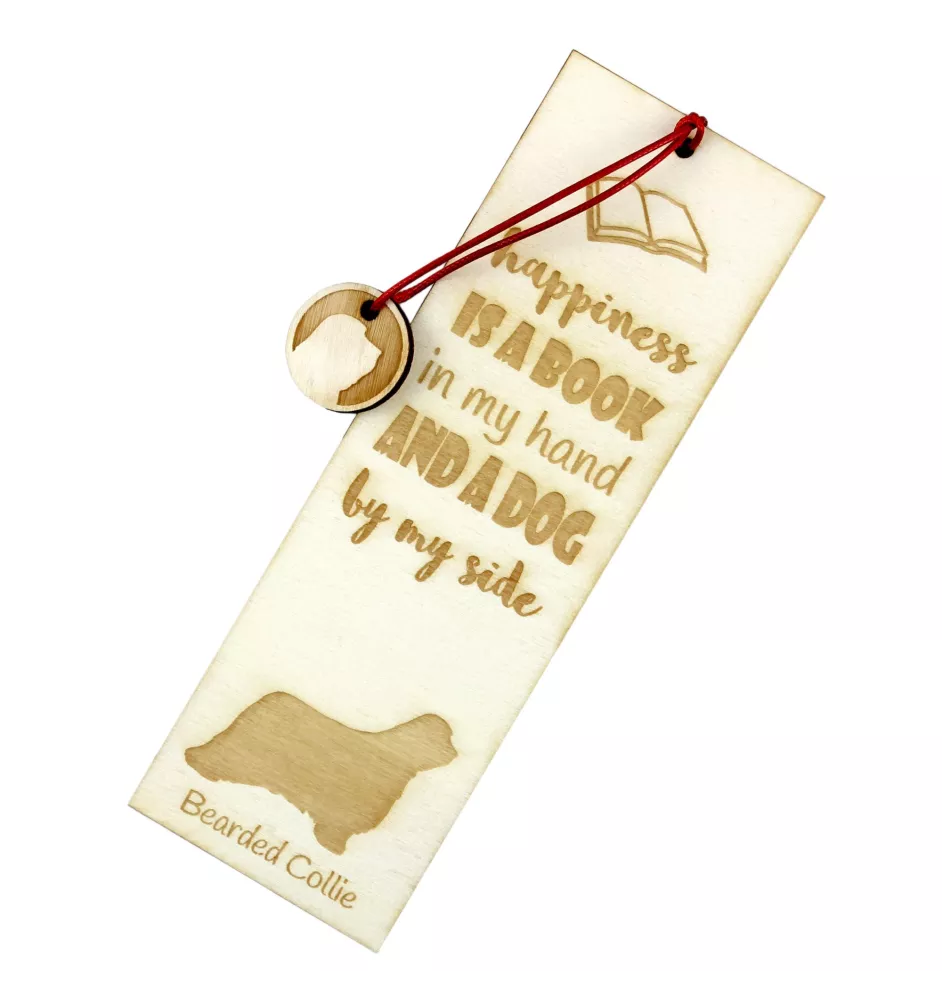 Bearded Collie, Highland Collie, Mountain Collie - dog bookmark, personalized bookmark, dog gadget for Art-Dog brand readers