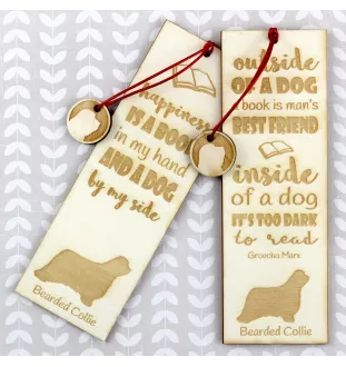 Bearded Collie, Highland Collie, Mountain Collie - dog bookmark, personalized bookmark, gift for bookworm from Art-Dog brand