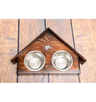 Beagle - wooden stand with bowls for a dog, decorative dog bowls, a gift for adopting a dog from the Art-Dog brand