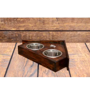 Beagle - wooden stand with bowls for a dog, decorative dog bowls, a gift for adopting a dog from the Art-Dog brand