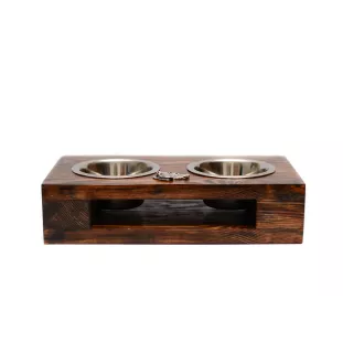Beagle - support en bois avec des bols pour chien, bols pour chien en acier, cadeau pour l'adoption d'un chien de la marque Art-Dog