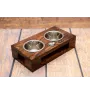 Beagle - support en bois avec des bols pour chien, bols pour chien en acier, cadeau pour l'adoption d'un chien de la marque Art-Dog
