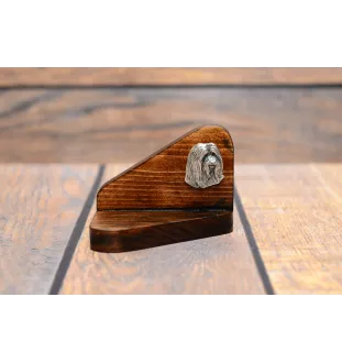 Bearded Collie, Highland Collie, Mountain Collie - wooden candle holder with a dog, tealight holder, a memorial place for a dog by Art-Dog brand