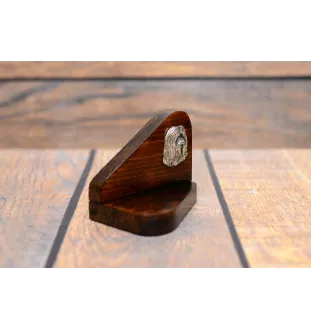 Collie Barbu, Bearded collie, Parfois appelé colley barbu - bougeoir en bois avec un chien, support pour bougie chauffe-plat, lieu de mémoire pour chien de la marque Art-Dog