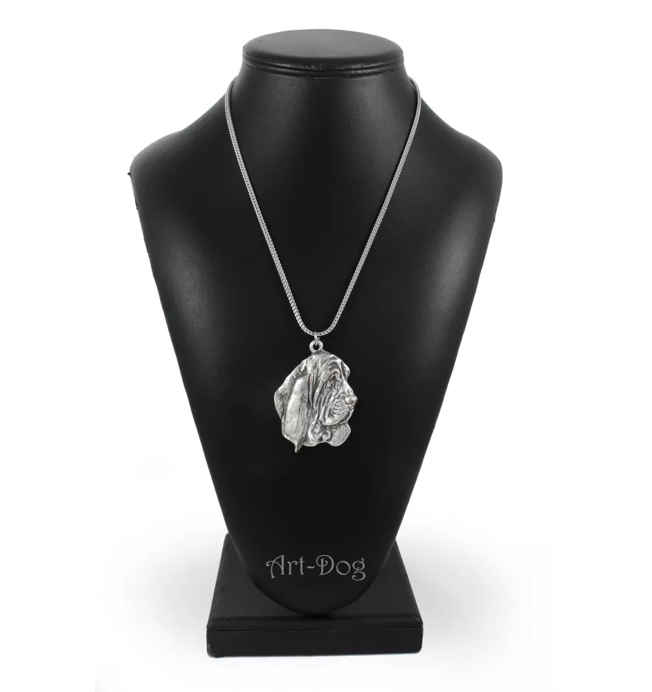 Basset Hound III - necklace with a dog, dog pendant on a silver chain, unique jewelry from the Art-Dog brand
