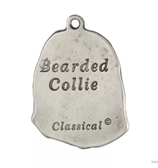 Bearded Collie posrebrzany naszyjnik na łańcuszki Art-Dog