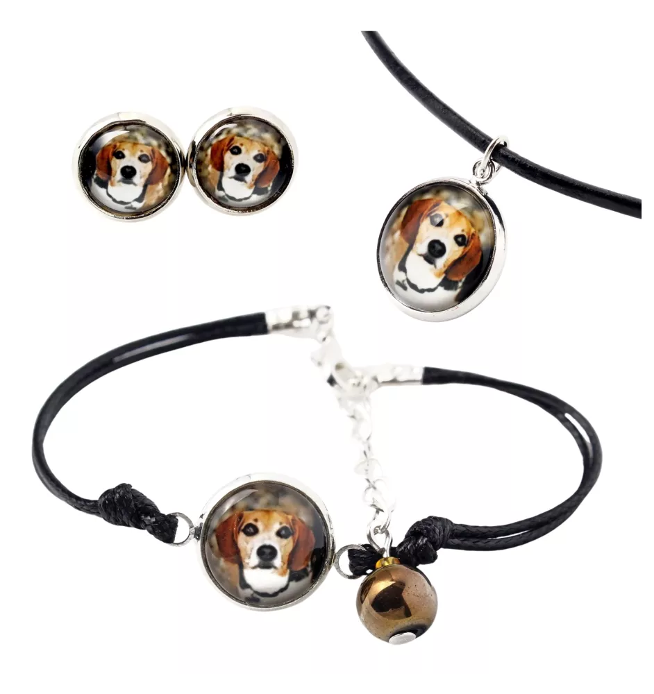 Beagle - Schmuckset in einer Schachtel, Halskette, Ohrringe, Armband, Produkte der Marke Art-Dog