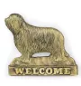 Bearded Collie - Türschild mit Hund, messingfarbenes Willkommensschild, einzigartiges Schild mit der Aufschrift Welcome von der Marke Art-Dog