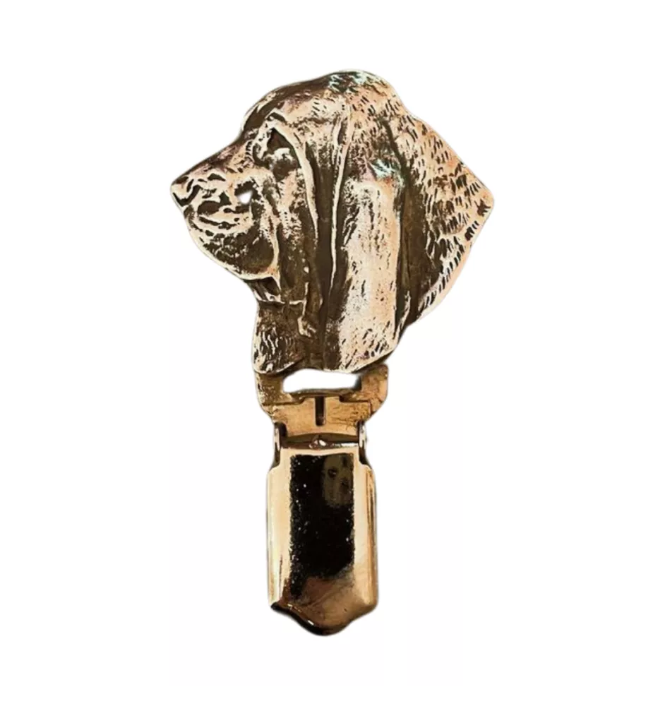 Basset Hound - broche avec pince, support pour numéro de départ, épingle argentée pour exposition de chiens de la marque Art-Dog