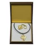 Basset Hound I - keychain and necklace with a dog in a box, high-quality gold-plated product, Art-Dog brand