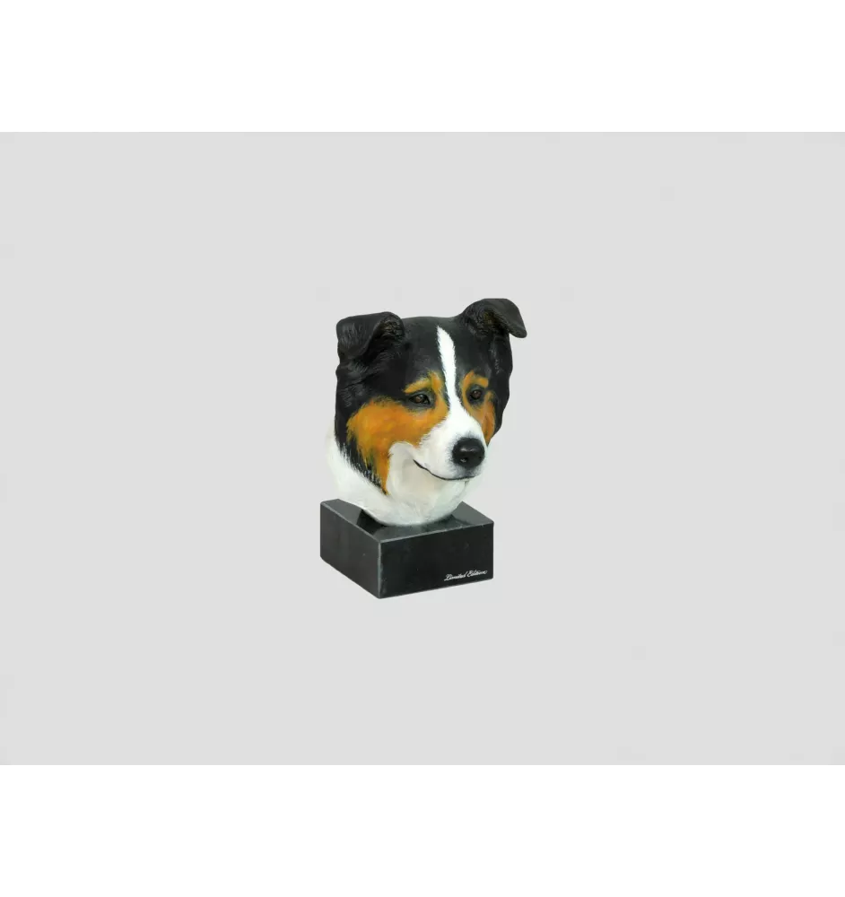 Collie Barbu, Bearded collie, Parfois appelé colley barbu - figurine peinte, statue, sculpture, réalisée par l'artiste, marque Art-Dog