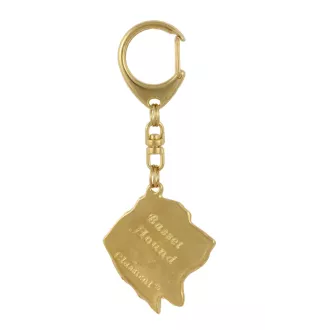 Basset Hound I - keychain and necklace with a dog in a box, high-quality gold-plated product, Art-Dog brand