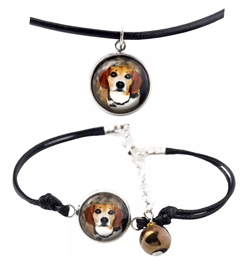 Beagle - a set of jewelry with your photo, handmade set, bracelet and necklace by Art.-Dog brand