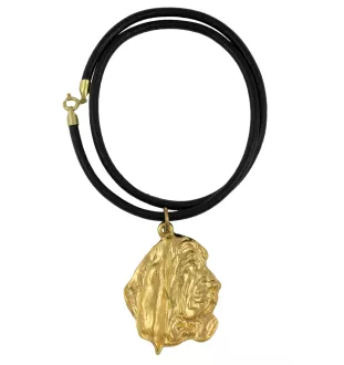 Basset Hound III - keychain and necklace with a dog in a box, high-quality gold-plated product, Art-Dog brand