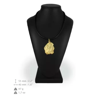 Basset Hound III - keychain and necklace with a dog in a box, high-quality gold-plated product, Art-Dog brand