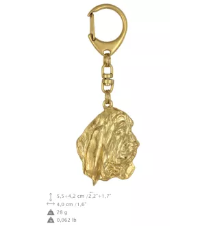 Basset Hound III - porte-clés et collier avec chien dans une boîte, produit plaqué or de haute qualité, marque Art-Dog