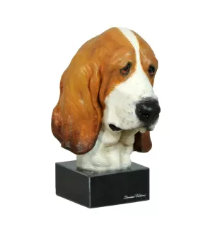 Basset Hound II - bemalte Figur, Statue, Skulptur, vom Künstler hergestellt, Marke Art-Dog
