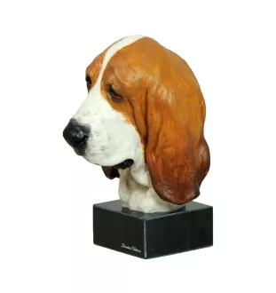 Basset Hound II - figurine peinte, statue, sculpture, réalisée par l'artiste, marque Art-Dog