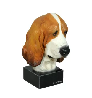 Basset Hound II - bemalte Figur, Statue, Skulptur, vom Künstler hergestellt, Marke Art-Dog