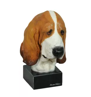Basset Hound II - bemalte Figur, Statue, Skulptur, vom Künstler hergestellt, Marke Art-Dog