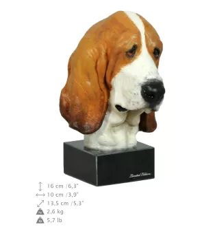 Basset Hound II - figurine peinte, statue, sculpture, réalisée par l'artiste, marque Art-Dog