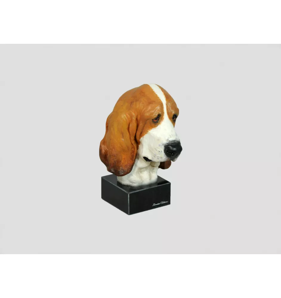 Basset Hound - bemalte Figur, Statue, Skulptur, vom Künstler hergestellt, Marke Art-Dog