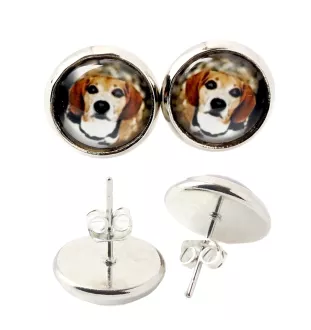 Beagle - Ohrringe in einer Schachtel, Ihr Foto, handgefertigter Schmuck, Eigenmarke von Art-Dog.
