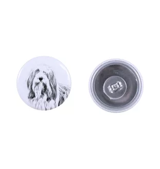 Collie Barbu, Bearded collie, Parfois appelé colley barbu - boucles d'oreilles uniques avec un chien, votre animal de compagnie sur un porte-clés, marque propre Art-Dog
