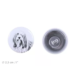 Collie Barbu, Bearded collie, Parfois appelé colley barbu - boucles d'oreilles uniques avec un chien, votre animal de compagnie sur un porte-clés, marque propre Art-Dog