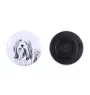 Bearded Collie Magnet mit einem Hundepfotenabdruck, außergewöhnlich leicht, starker Magnet, handgefertigtes Produkt der Marke Art-Dog