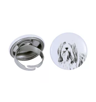 Collie Barbu, Bearded collie, Parfois appelé colley barbu - bijoux pour femmes avec l'image d'un chien, produit fait à la main, possibilité d'ajouter sa propre photo, marque Art-Dog