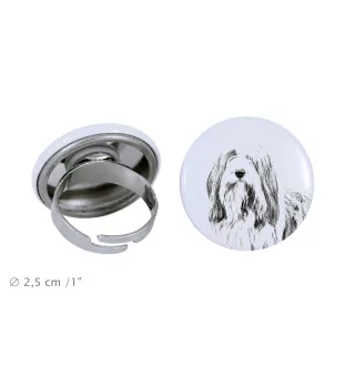 Collie Barbu, Bearded collie, Parfois appelé colley barbu - bijoux pour femmes avec l'image d'un chien, produit fait à la main, possibilité d'ajouter sa propre photo, marque Art-Dog