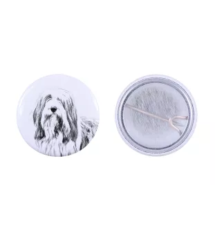 Bearded Collie, Highland Collie, Mountain Collie - pin with your dog, add your own photo, Art-Dog brand