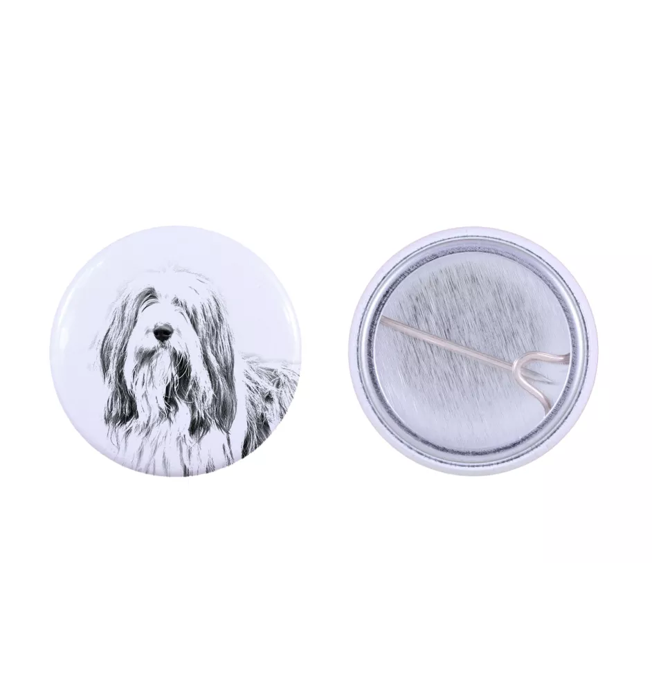 Bearded Collie przypinka z psem mała Art-Dog