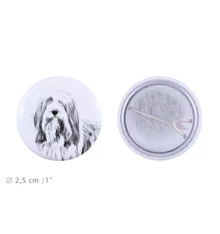 Bearded Collie, Highland Collie, Mountain Collie - pin with your dog, add your own photo, Art-Dog brand
