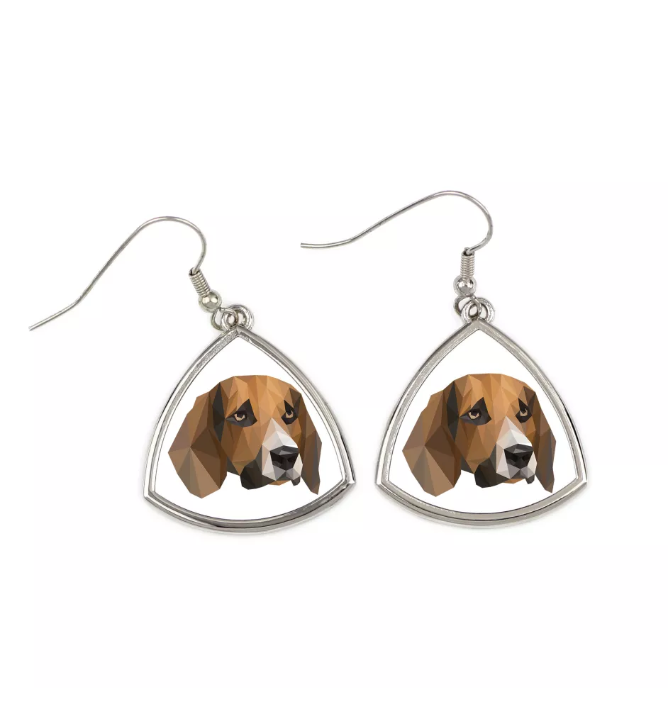 Beagle - earrings with a picture and the inscription geometric dog Art-Dog