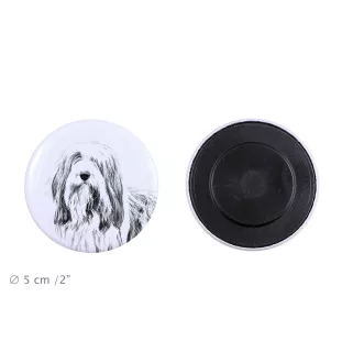 Bearded Collie, Highland Collie, Mountain Collie - magnet with a dog's pupil, exceptionally light, strong magnet, handmade product by the Art-Dog brand