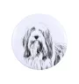 Collie Barbu, Bearded collie, Parfois appelé colley barbu - aimant avec un œil de chien, exceptionnellement léger, aimant puissant, produit fabriqué à la main par la marque Art-Dog