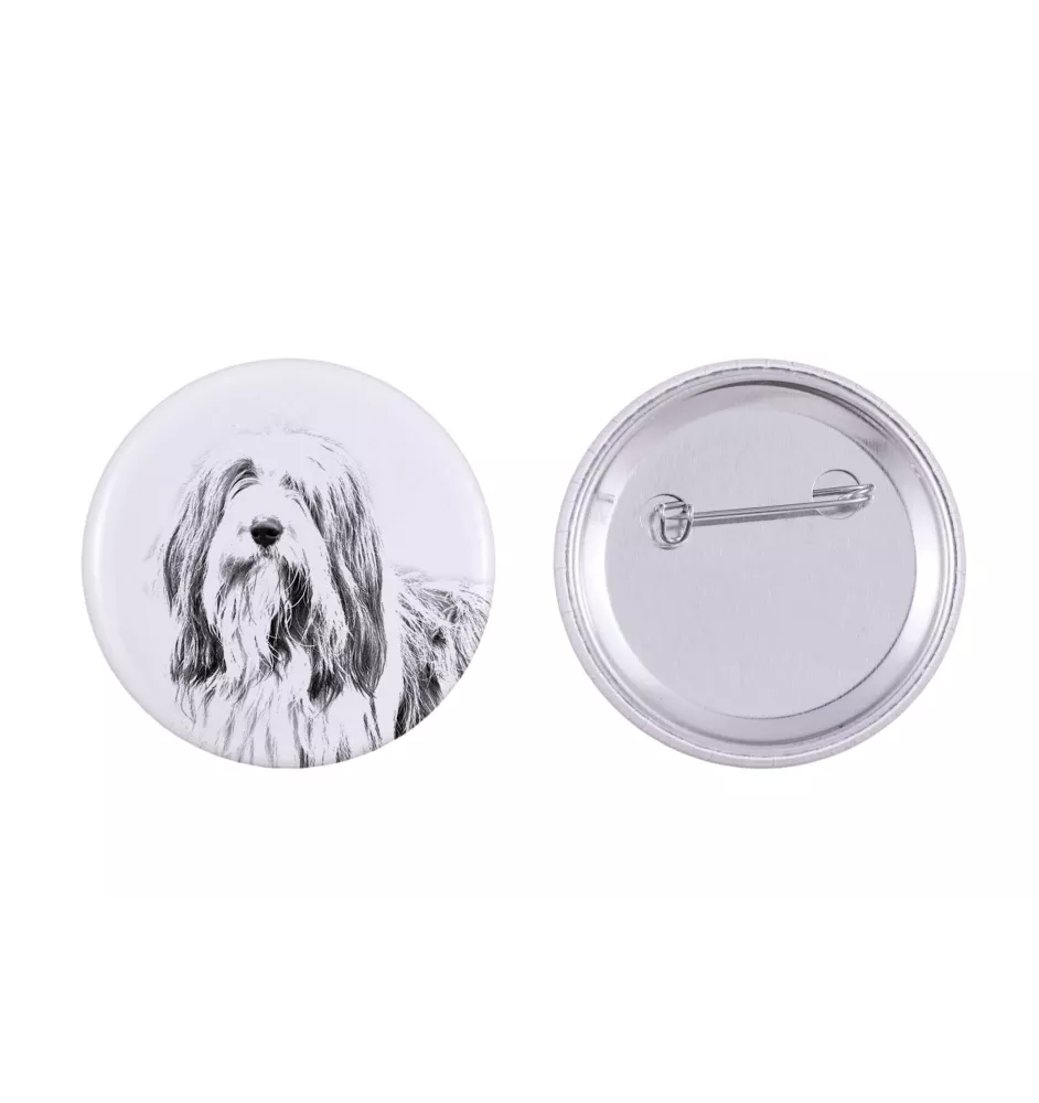 Bearded Collie - Anstecknadel mit Ihrem Hund, fügen Sie Ihr eigenes Foto hinzu, Marke Art-Dog
