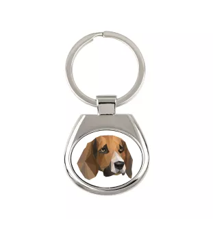 Beagle - geometrischer Schlüsselanhänger mit Foto und Aufschrift Art-Dog