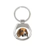 Beagle - porte-clés géométrique avec photo et inscription Art-Dog