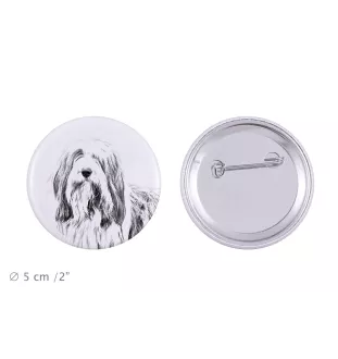 Bearded Collie przypinka z psem duża Art-Dog