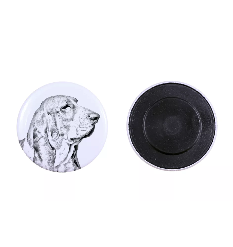 Basset Hound - magnet with a dog's pupil, exceptionally light, strong magnet, handmade product by the Art-Dog brand