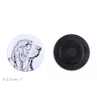 Basset Hound - aimant avec un œil de chien, exceptionnellement léger, aimant puissant, produit fabriqué à la main par la marque Art-Dog