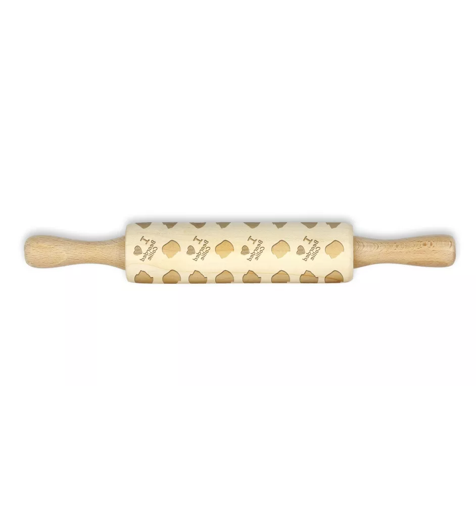 Bearded Collie, Highland Collie, Mountain Collie - small rolling pin with a dog pattern, a rolling pin for children's dough, decorating ceramic clay by Art-Dog brand