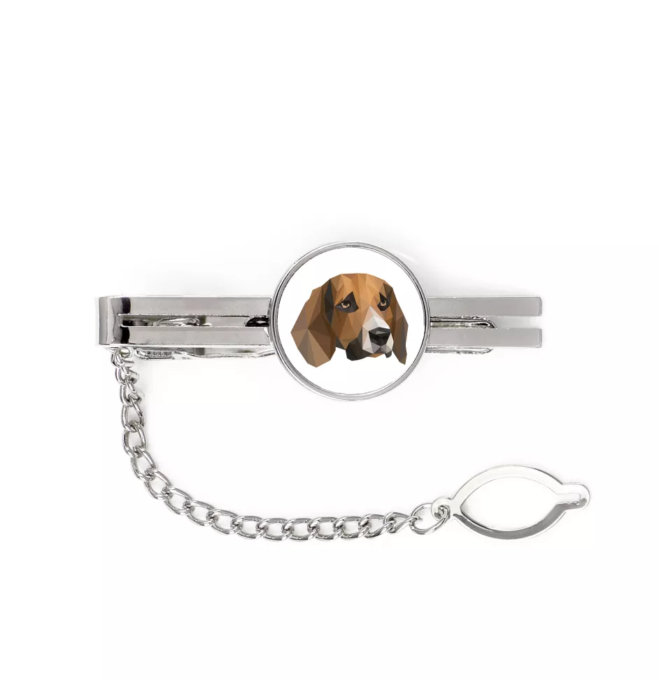 Beagle - geometric tie clip with a picture and inscription from Art-Dog