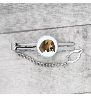 Beagle - geometric tie clip with a picture and inscription from Art-Dog